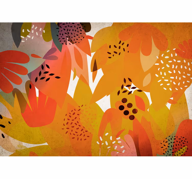 Other flowers wall mural with lively leaf designs - TenStickers