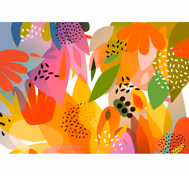 Flowers wall mural colorful floral collage - TenStickers