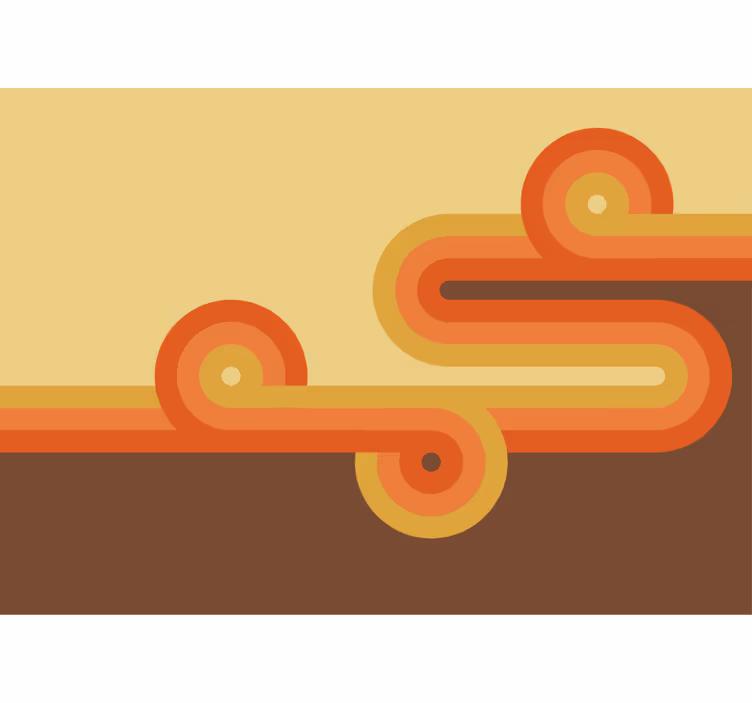 Abstract mural wallpaper curved orange lines - TenStickers