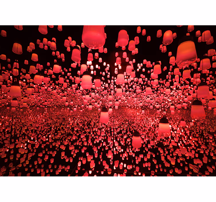 Abstract mural wallpaper floating lanterns illusion - TenStickers