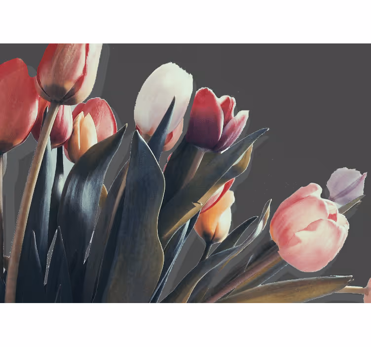 Flowers wall mural tulip blossom arrangement - TenStickers