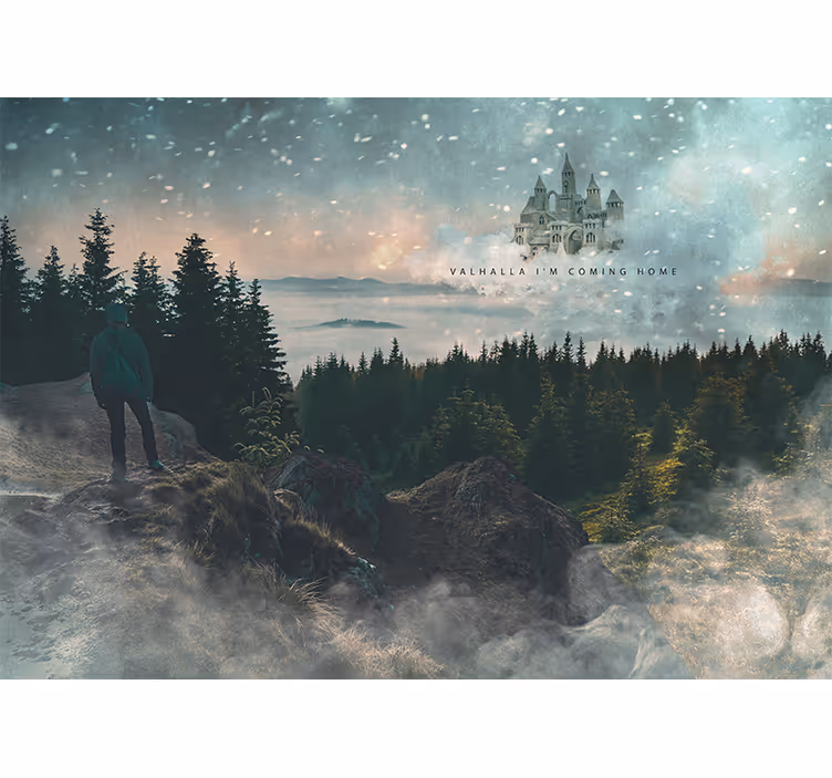 Nature wall mural majestic forest scene - TenStickers