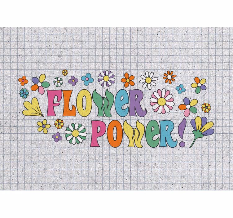 Flowers wall mural flower power design - TenStickers