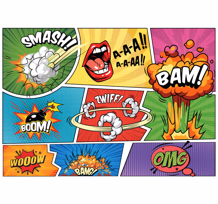 Urban art wall mural comic book adventure - TenStickers