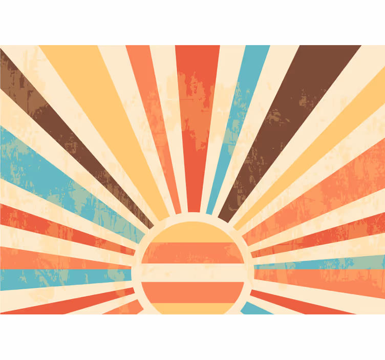 Abstract mural wallpaper radiant sunburst design - TenStickers