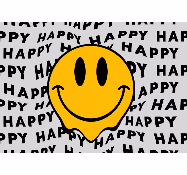 Wall mural text smiley face message - TenStickers