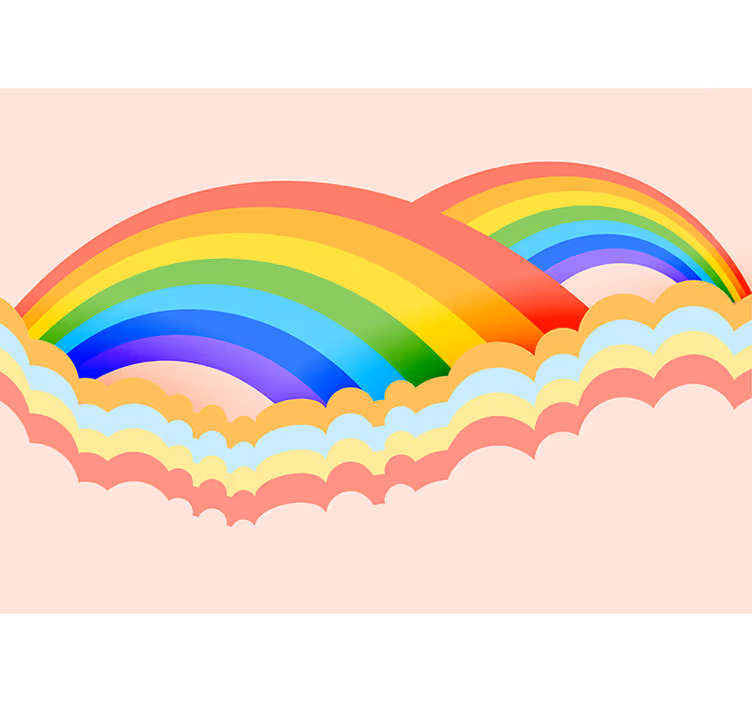 Wall mural text colored rainbow waves - TenStickers