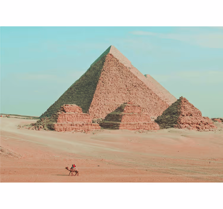 Wall mural city pyramids and camel design - TenStickers