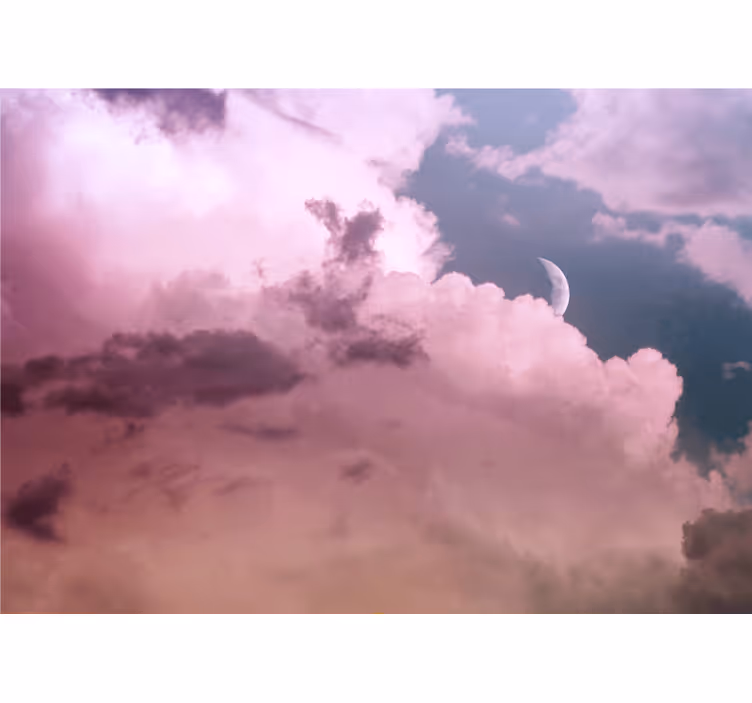 Sky mural wallpaper cloudy moonlit sky - TenStickers
