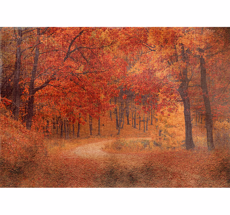 Nature wall mural rustic autumn trail - TenStickers