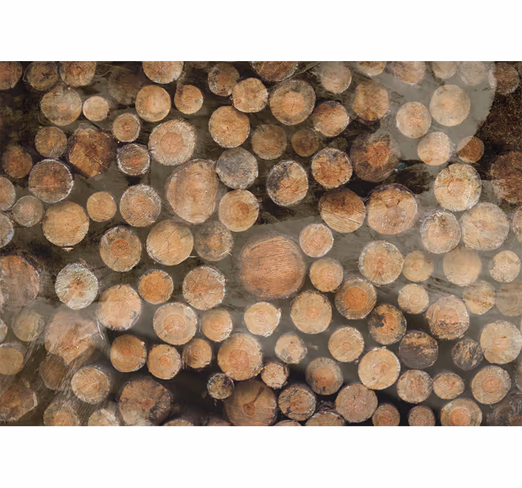 Other wall mural pattern wooden log design - TenStickers