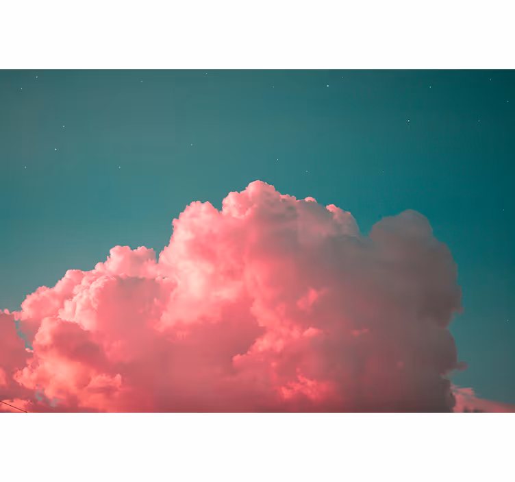 Dreamy pink clouds sky mural wallpaper - TenStickers