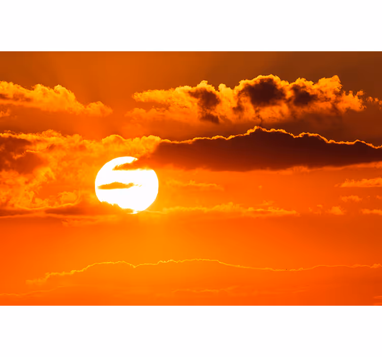 Sky mural wallpaper sunset over clouds - TenStickers