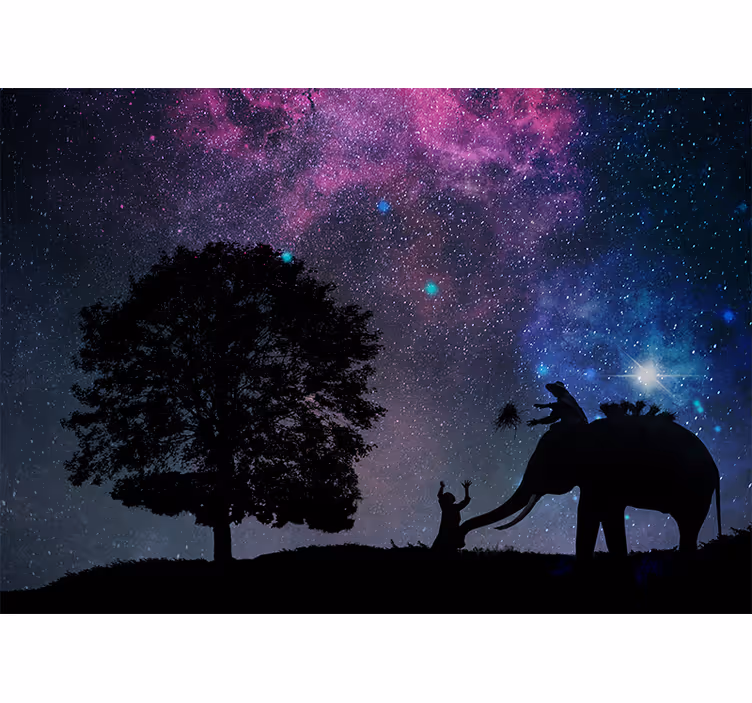 Wall mural text cosmic elephant adventure - TenStickers