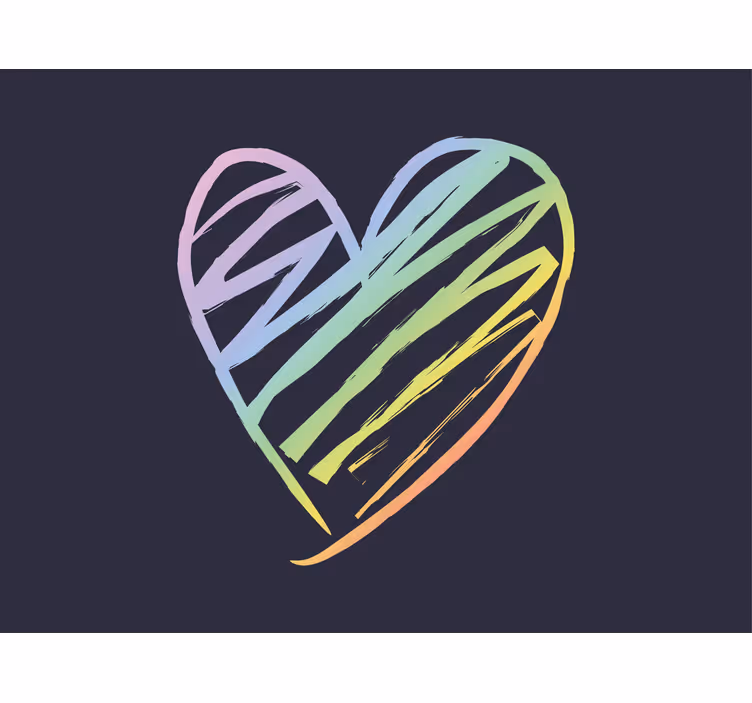 Love wall mural rainbow heart artwork - TenStickers