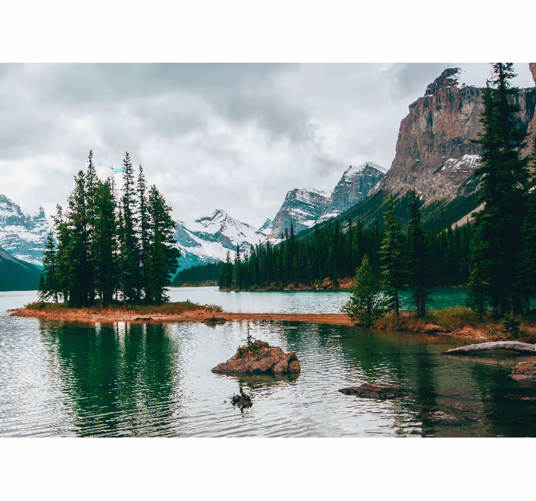 Landscape wall mural tranquil alpine lake - TenStickers