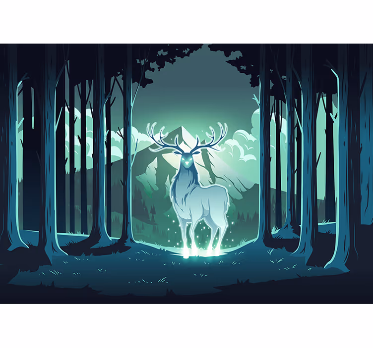 Wall mural animals majestic stag in forest - TenStickers
