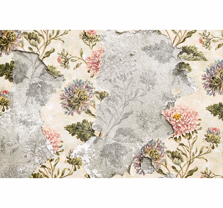 Flowers wall mural vintage floral design - TenStickers