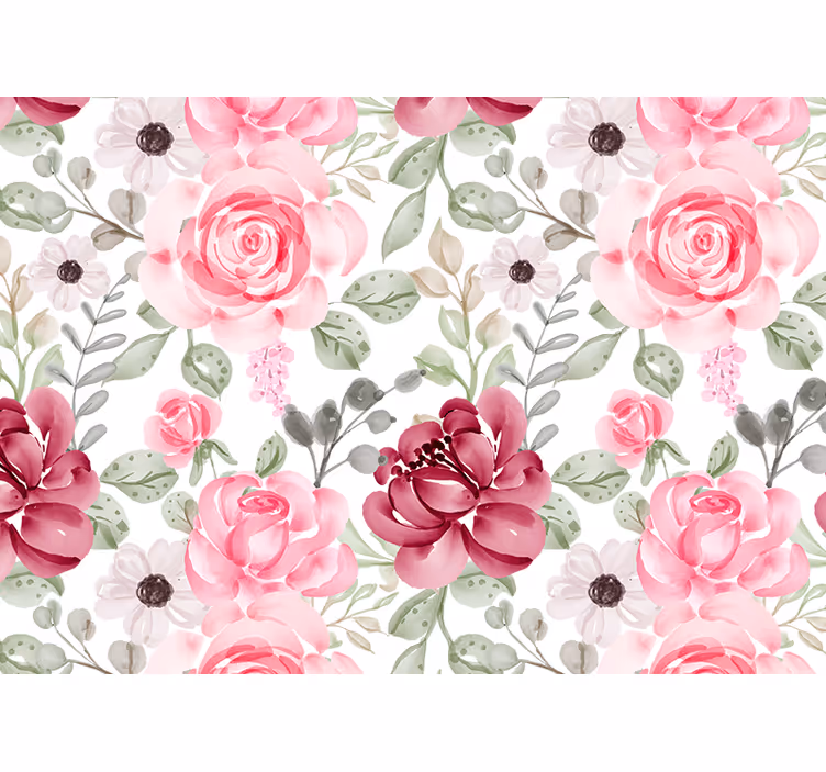 Flowers wall mural blossom floral design - TenStickers