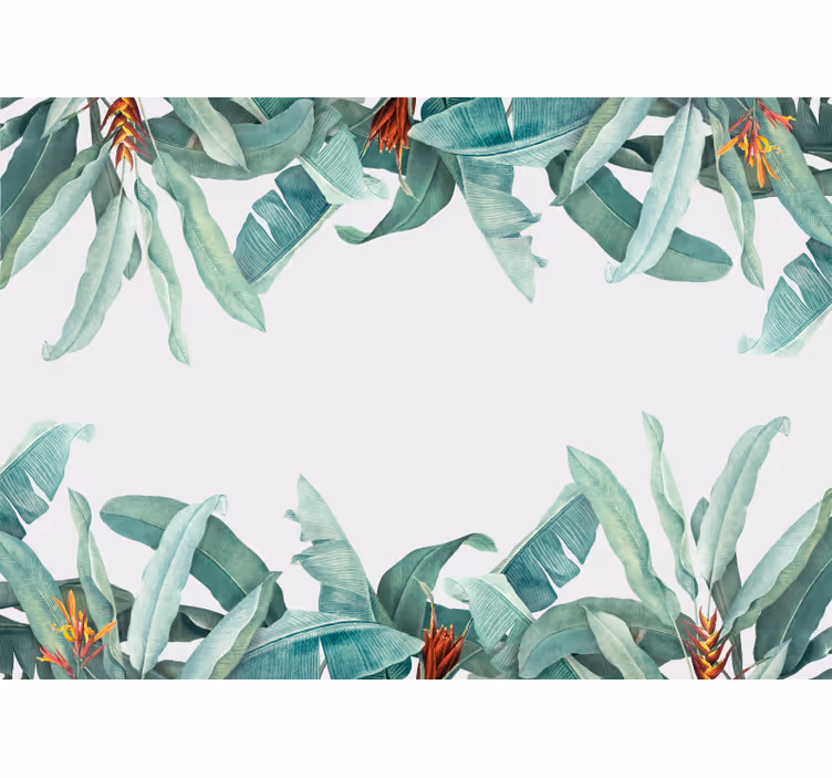 Flowers wall mural tropical greenery design - TenStickers
