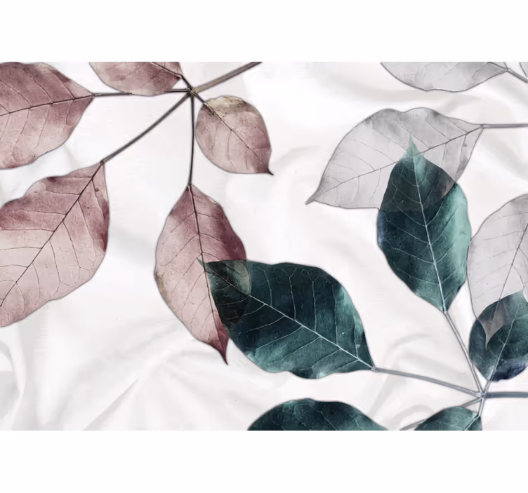 Flowers wall mural with delicate leaf patterns - TenStickers