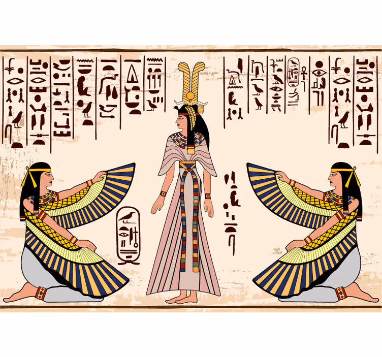Wall mural animals inspired by ancient egyptian art - TenStickers