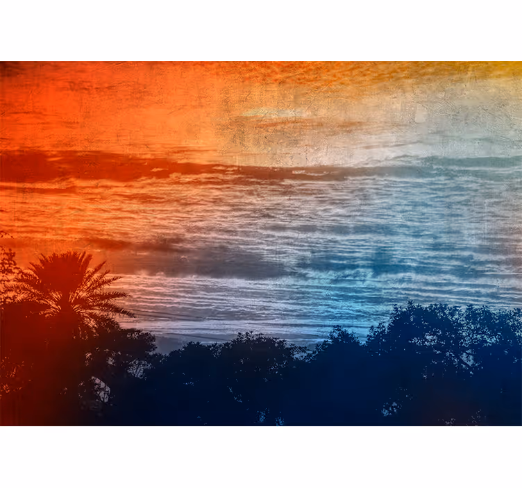Twilight above the waves landscape wall mural - TenStickers