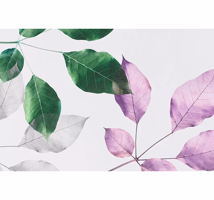 Nature wall mural leafy botanical details - TenStickers