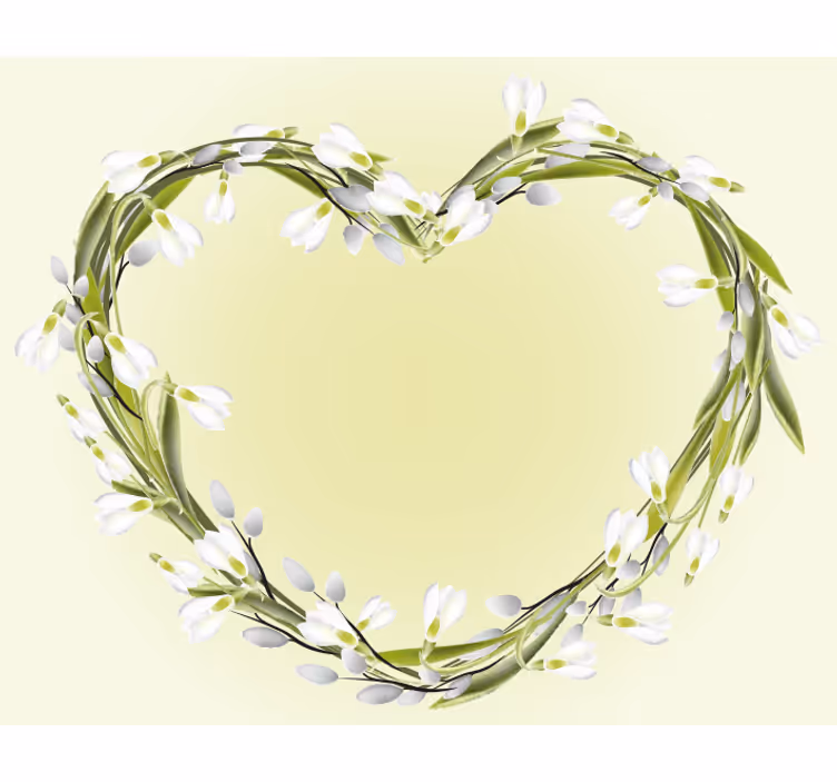 Heart Shaped Blooms flowers wall mural - TenStickers