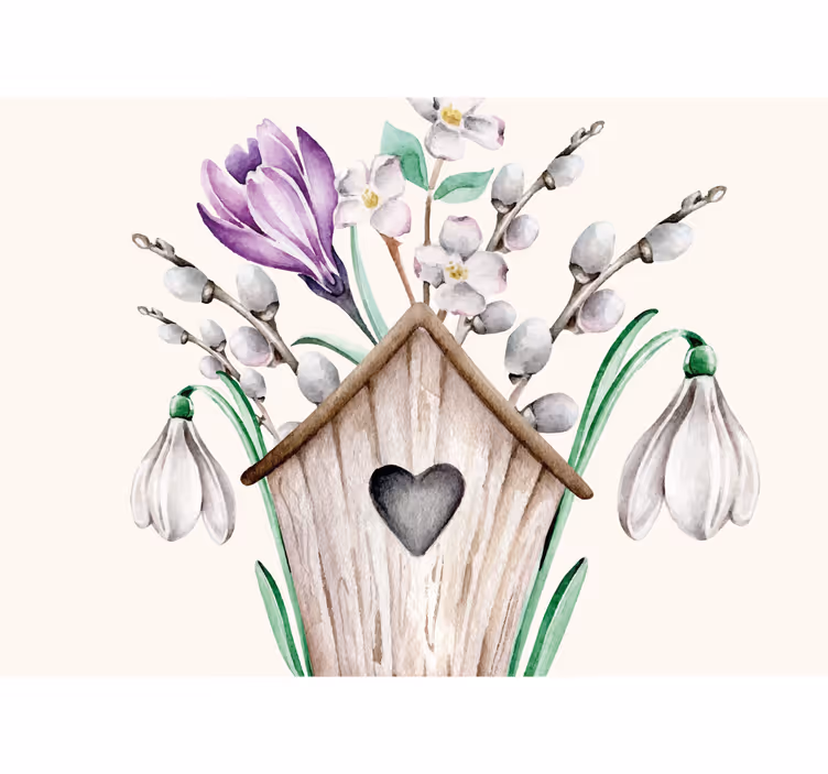 Flowers wall mural cottage floral design - TenStickers