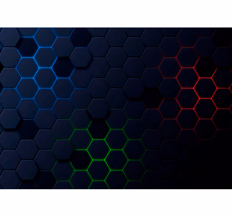 Wall mural pattern in hexagonal color shades - TenStickers