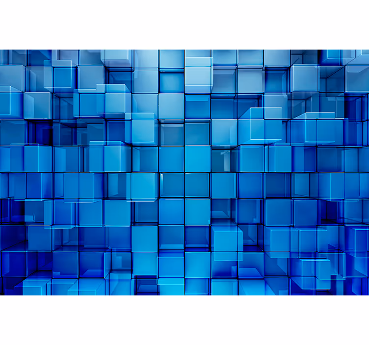Abstract mural wallpaper geometric cube design - TenStickers