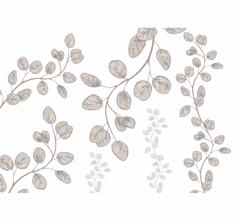 Delicate Leaf Patterns master bedroom mural - TenStickers