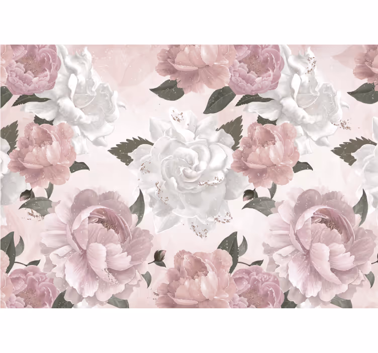 Flowers wall mural elegant botanical design - TenStickers