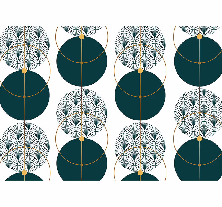 Wall mural pattern geometric fan design - TenStickers