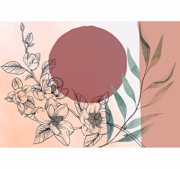 Flowers wall mural floral elements design - TenStickers
