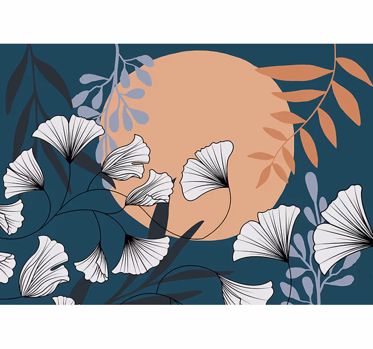 Flowers wall mural floral botanical design - TenStickers