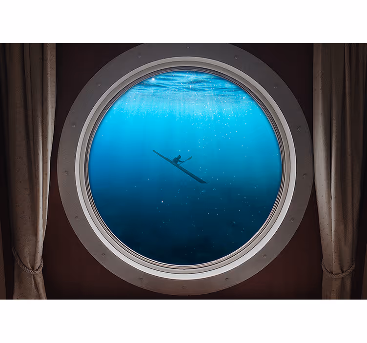 Sea wall mural underwater kayaking scene - TenStickers