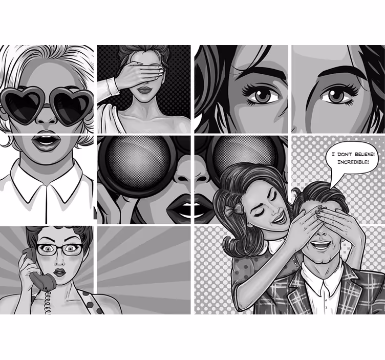 Wall mural painting pop art expressions - TenStickers