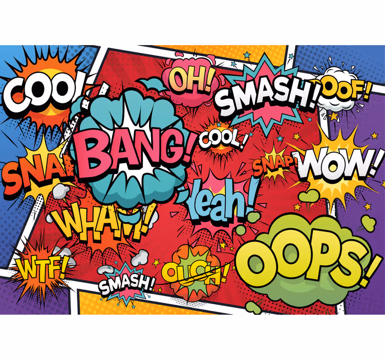 Urban art wall mural comic sound effects - TenStickers