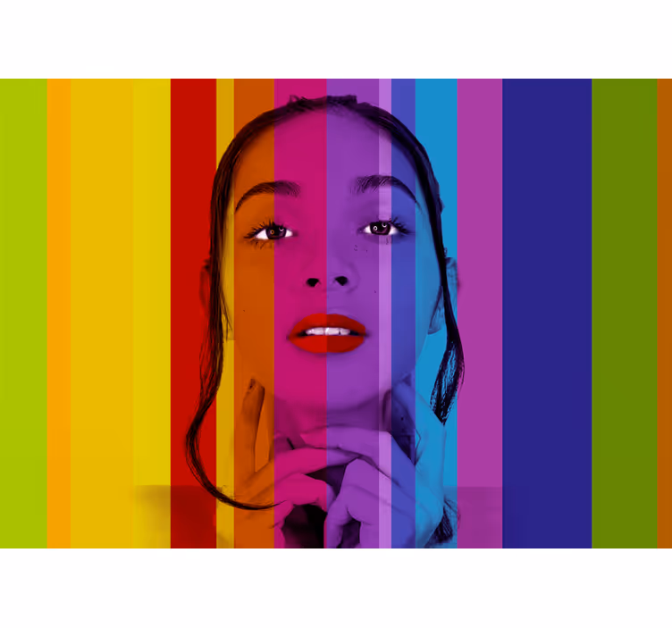 Colorful portrait wall mural painting - TenStickers