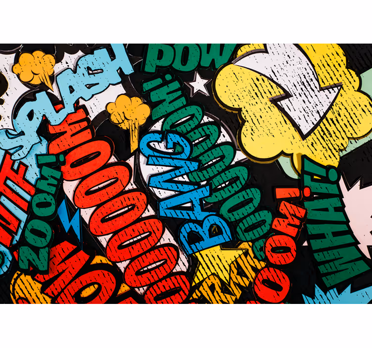 Urban art wall mural comic book sounds - TenStickers
