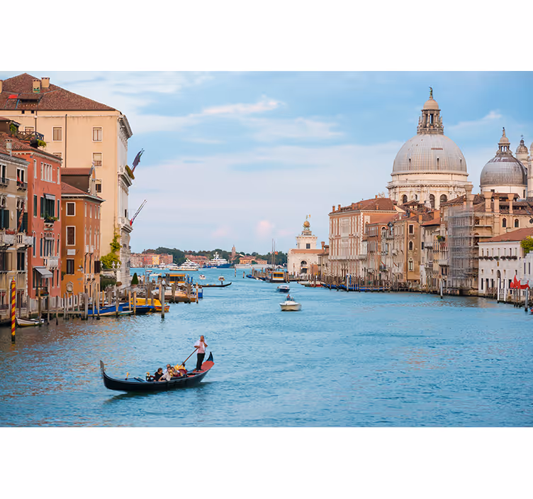Wall mural city venice gondola scene - TenStickers