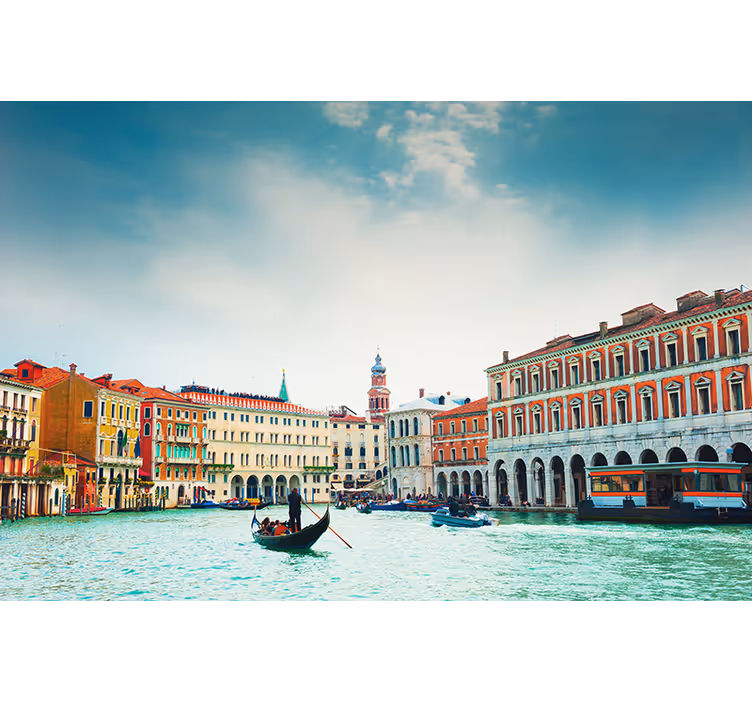 Wall mural city venetian waterway view - TenStickers