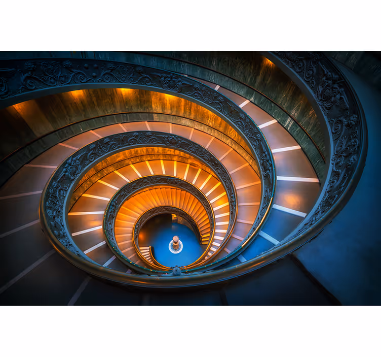 Landscape wall mural spiral staircase light - TenStickers