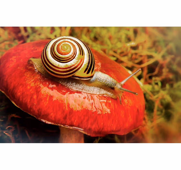 Other wall mural animals snail on mushroom - TenStickers