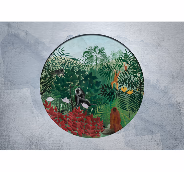 Wall mural jungle lively jungle scene - TenStickers