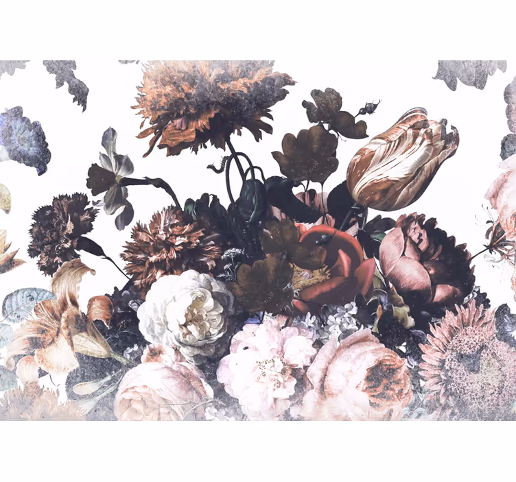 Flowers wall mural floral arrangement design - TenStickers