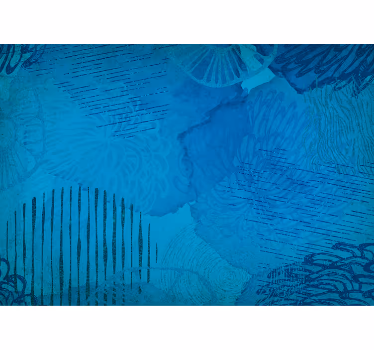 Abstract mural wallpaper blue textured patterns - TenStickers