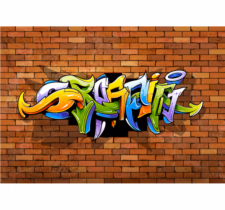 Urban art wall mural colorful city typography - TenStickers